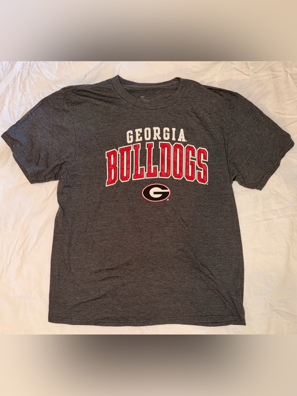 Fanatics Georgia Bulldogs Dark Gray Tee with Red Logo